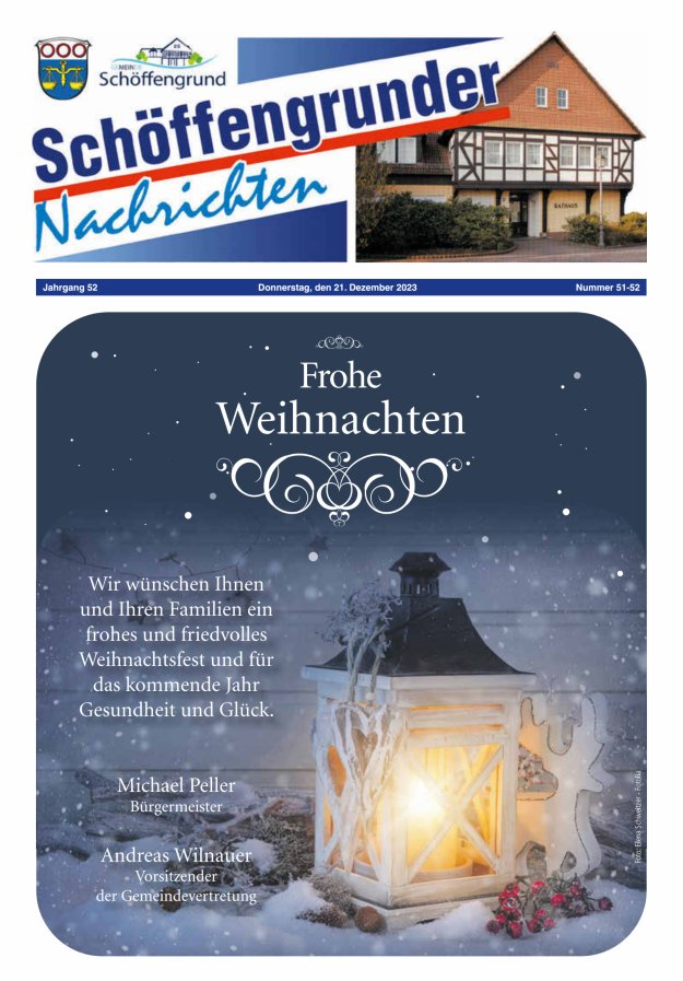 Schöffengrunder Nachrichten Titelblatt 51/2023