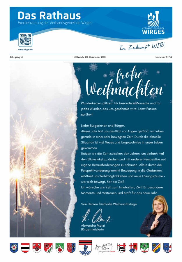 Das Rathaus - Informationen für die Bürger in der VG Wirges Titelblatt 51/2023