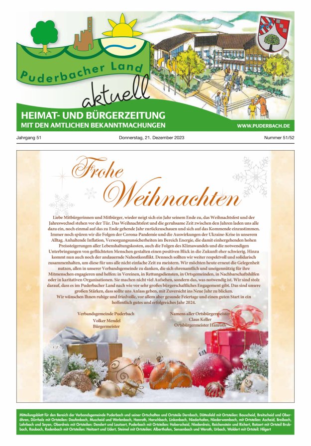 Puderbacher Land aktuell Titelblatt 51/2023