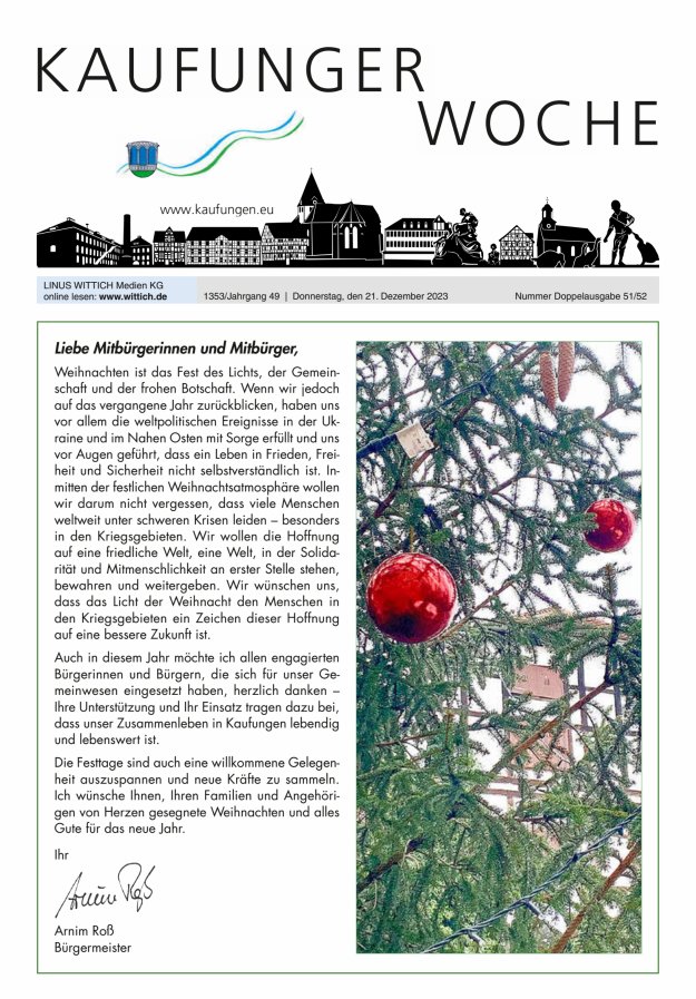 Kaufunger Woche Titelblatt 51/2023