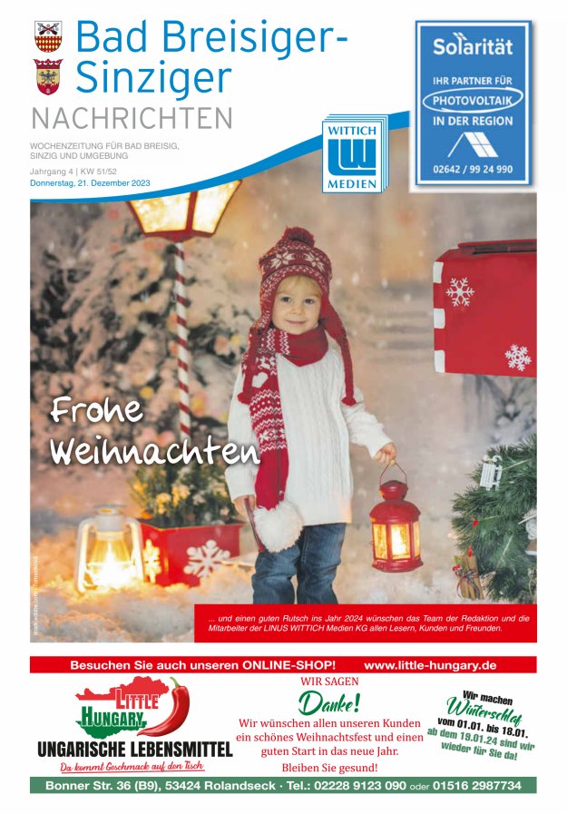 Bad Breisiger-Sinziger Nachrichten Titelblatt 51/2023