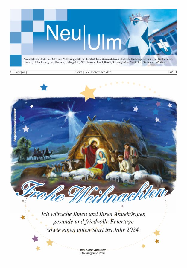 Amtsblatt der Stadt Neu-Ulm und Mitteilungsblatt für die Stadt Neu-Ulm Titelblatt 51/2023