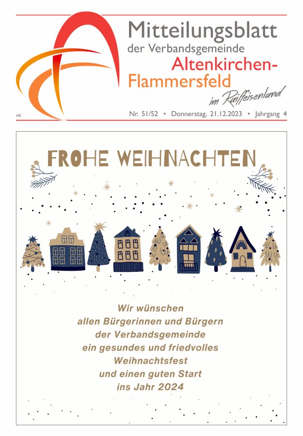 Mitteilungsblatt Verbandsgemeinde Altenkirchen-Flammersfeld Titelblatt 51/2023