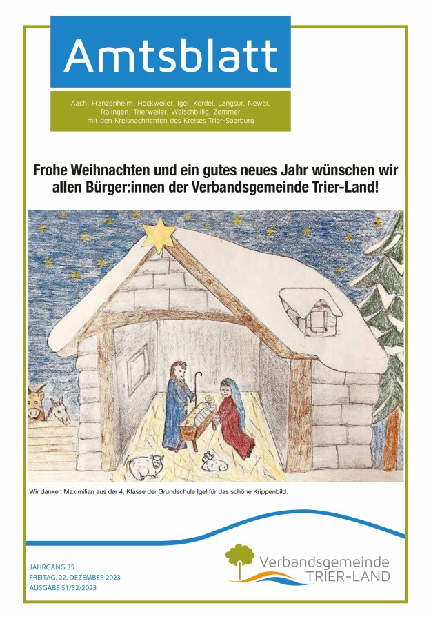 Amtsblatt VG Trier-Land Titelblatt 51/2023