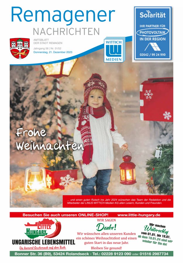 Remagener Nachrichten Titelblatt 51/2023