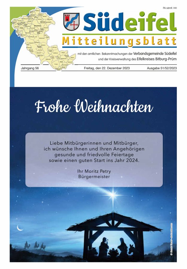 Mitteilungsblatt Südeifel Titelblatt 51/2023