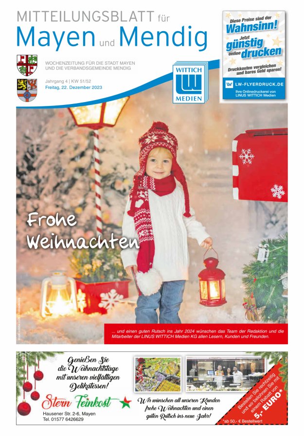 Mitteilungsblatt für Mayen und Mendig Titelblatt 51/2023