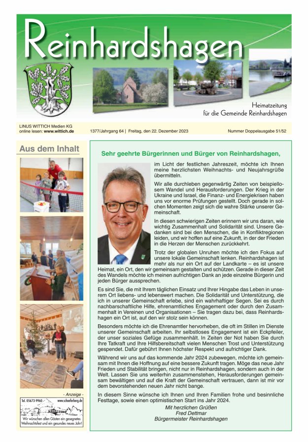 Unser Blättchen Titelblatt 51/2023