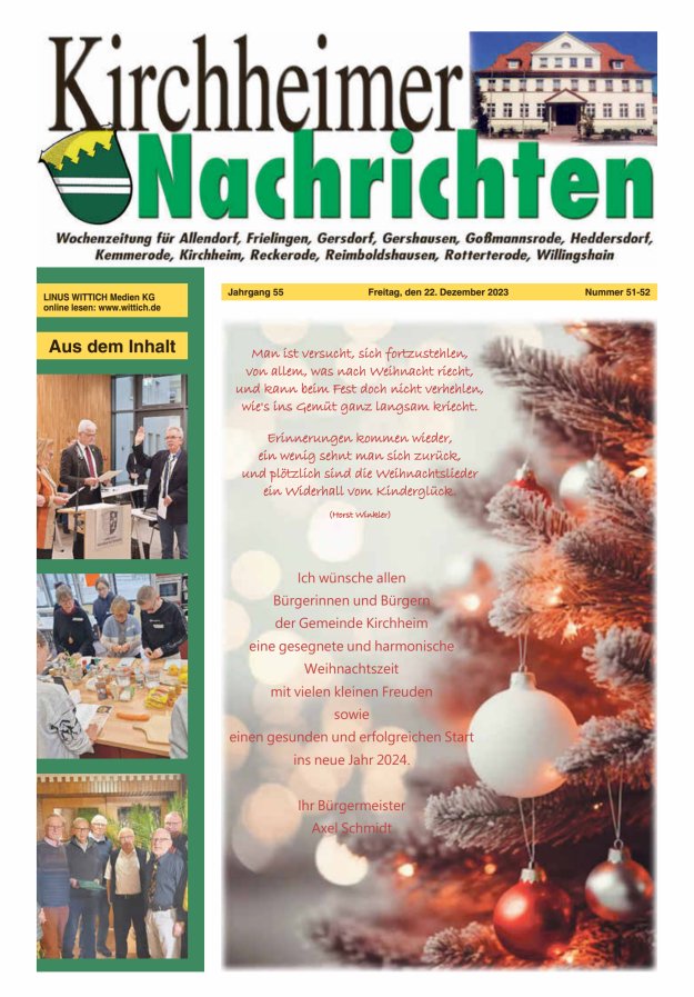 Kirchheimer Nachrichten Titelblatt 51/2023