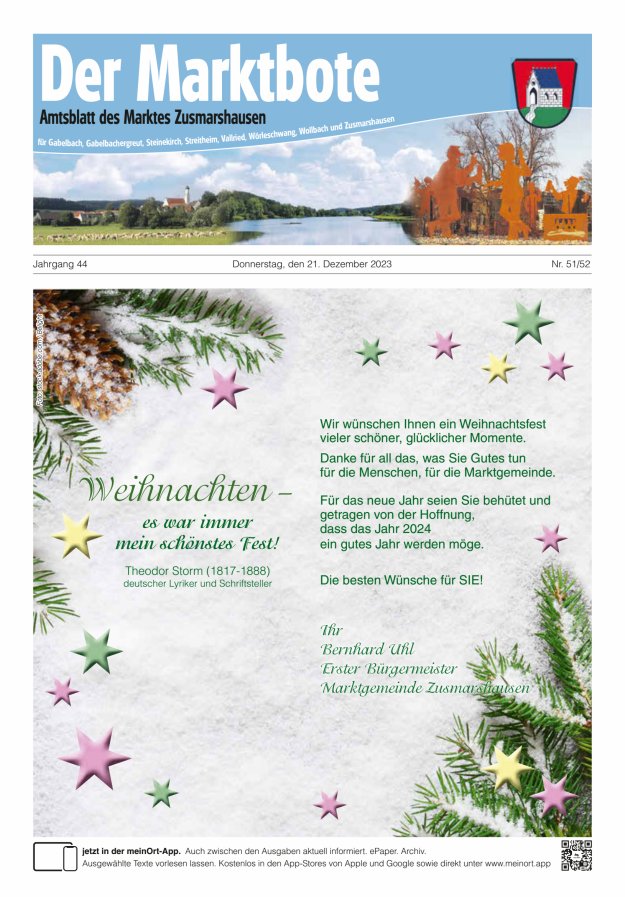 Zusmarshausen - Der Marktbote Titelblatt 51/2023