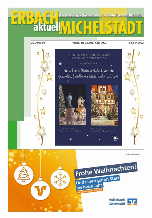 Erbach-Michelstadt aktuell Titelblatt 51/2023