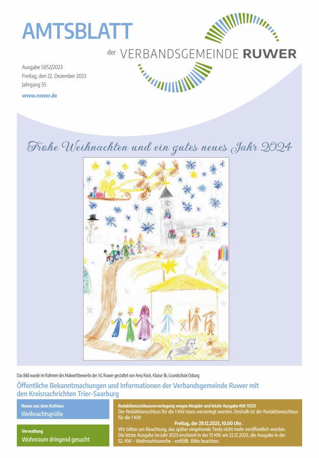Amtsblatt VG Ruwer Titelblatt 51/2023