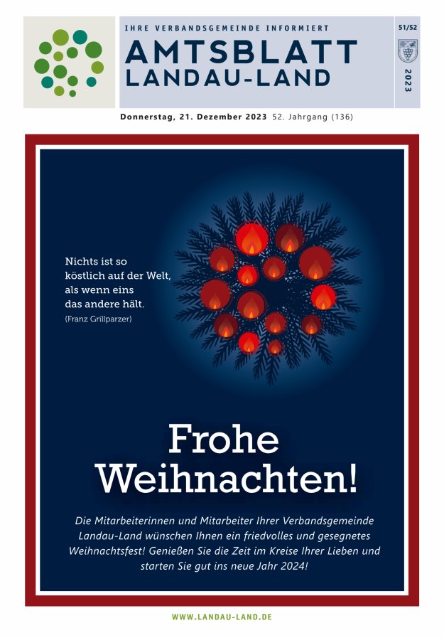 Amtsblatt VG Landau-Land Titelblatt 51/2023