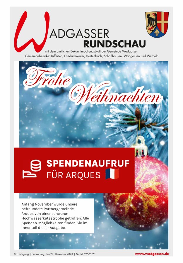 Wadgasser Rundschau Titelblatt 51/2023