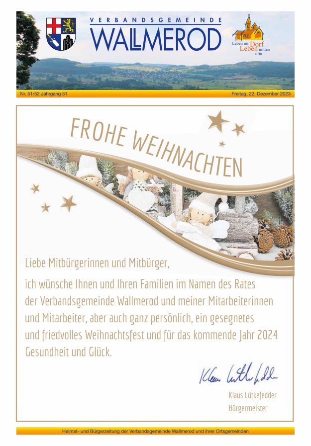 Wir über uns - Verbandsgemeinde Wallmerod Titelblatt 51/2023