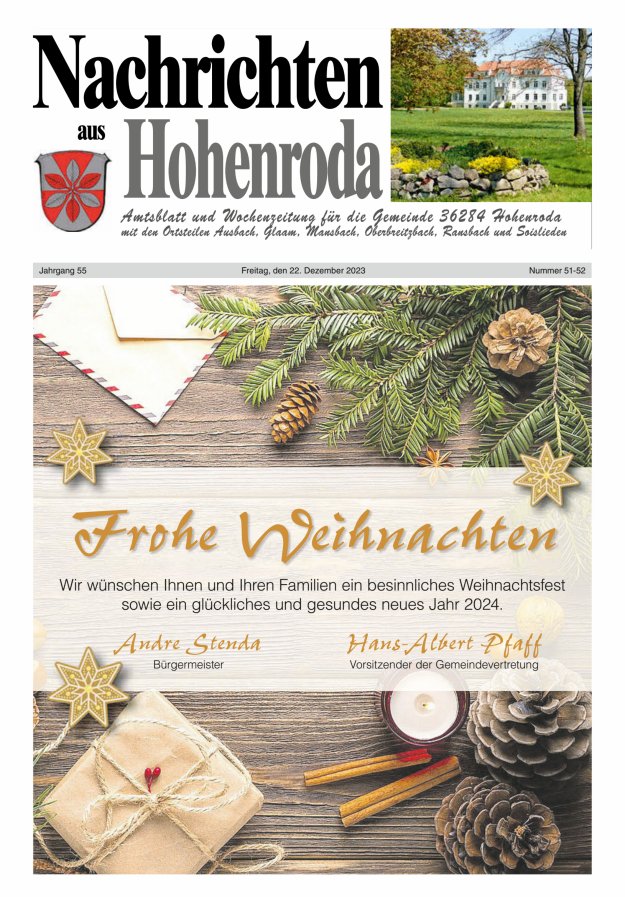 Nachrichten aus Hohenroda Titelblatt 51/2023