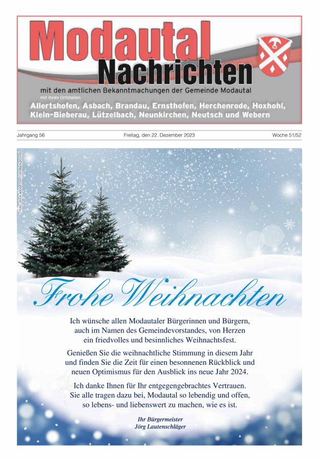 Modautal-Nachrichten Titelblatt 51/2023
