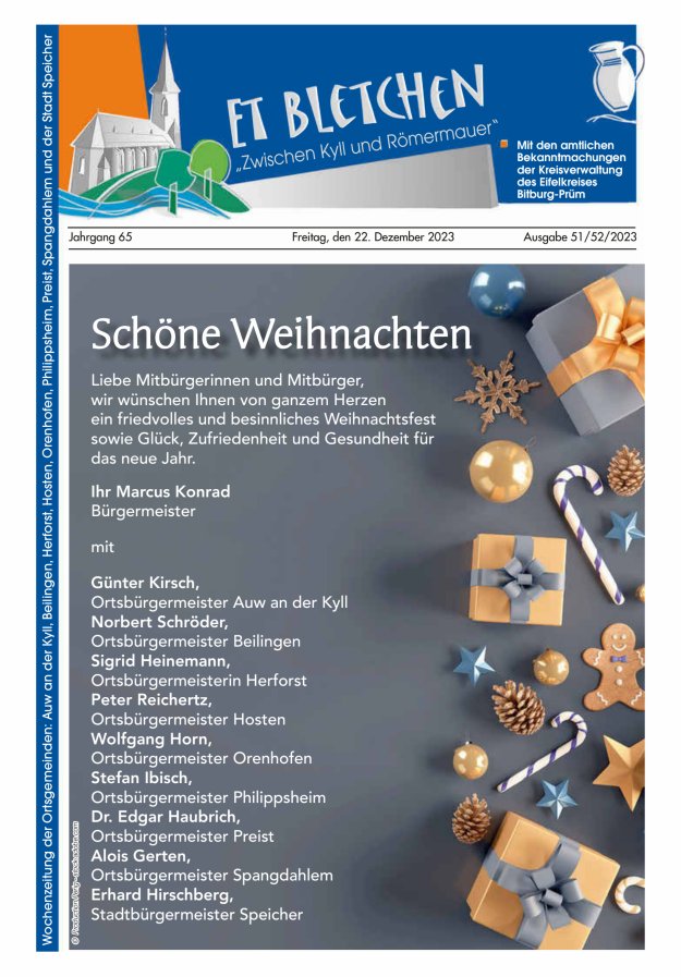 Et Bletchen VG Speicher Titelblatt 51/2023