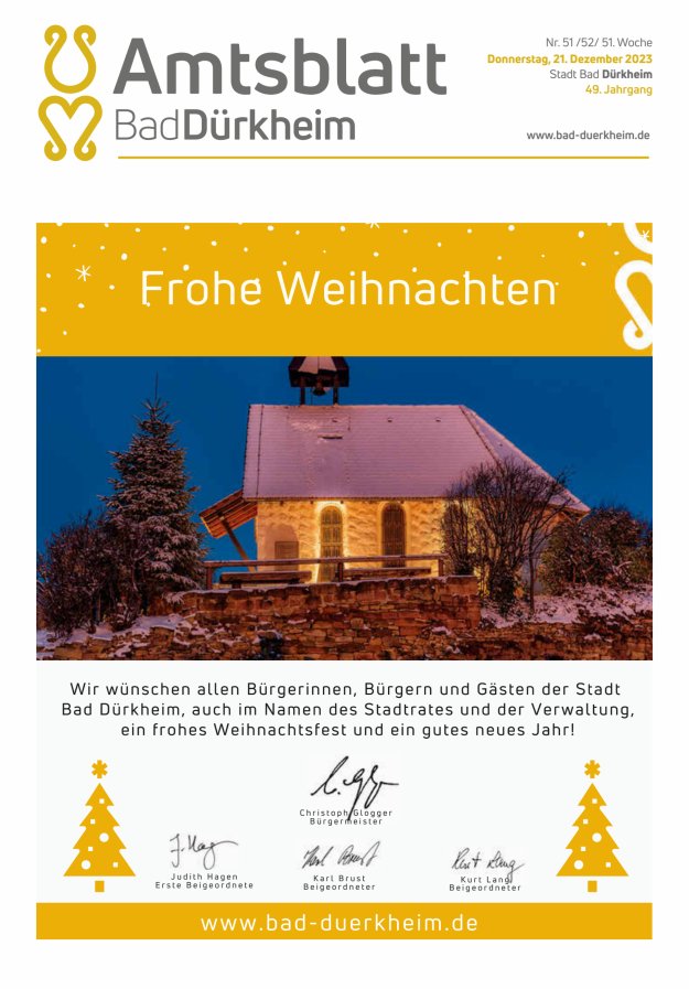Bad Dürkheimer Woche Titelblatt 51/2023