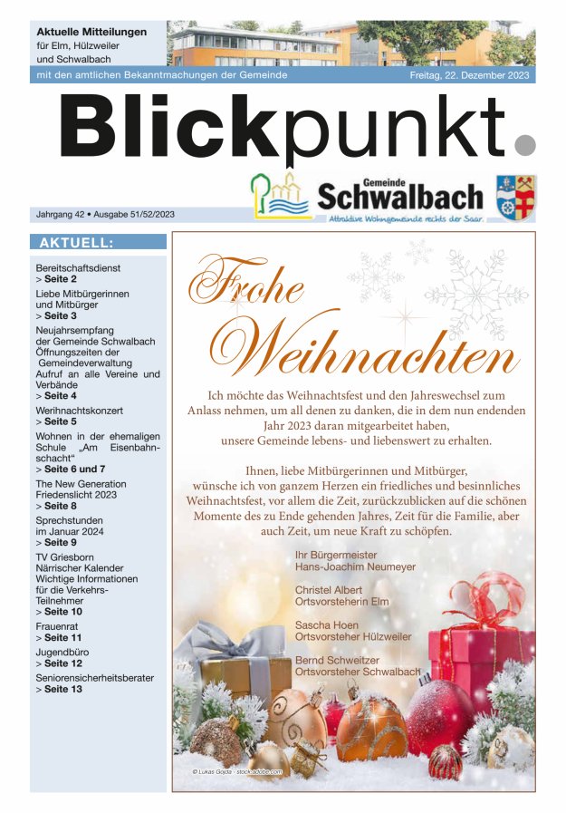Blickpunkt Schwalbach Titelblatt 51/2023