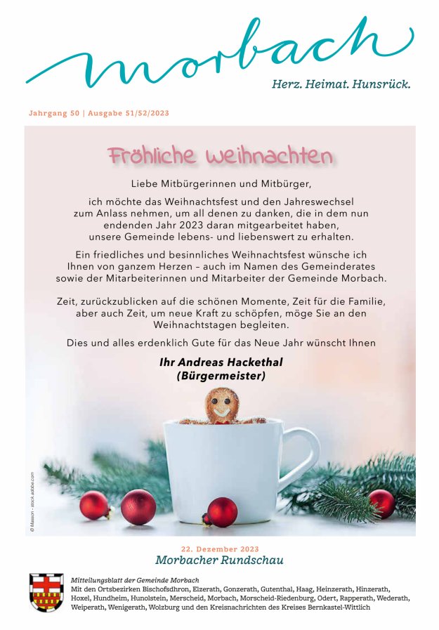 Morbacher Rundschau Titelblatt 51/2023