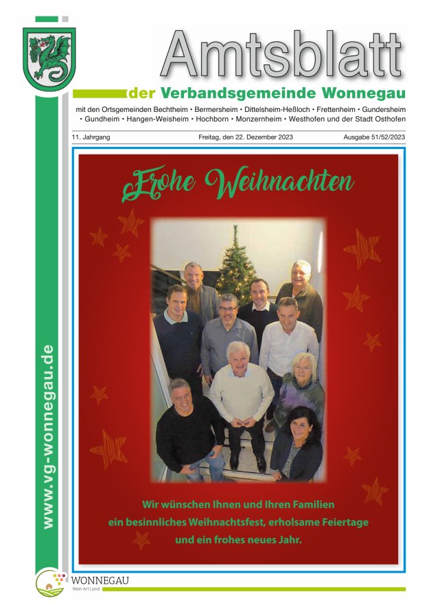 Amtsblatt VG Wonnegau Titelblatt 51/2023