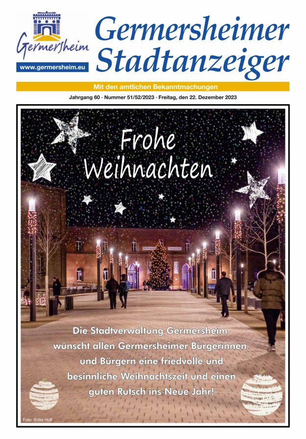 Germersheimer Stadtanzeiger Titelblatt 51/2023