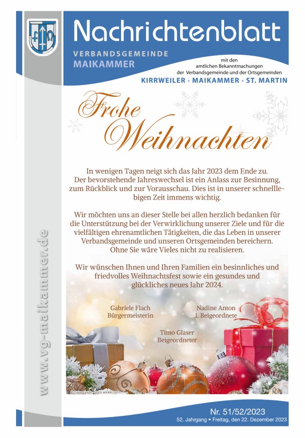 Nachrichtenblatt VG Maikammer Titelblatt 51/2023