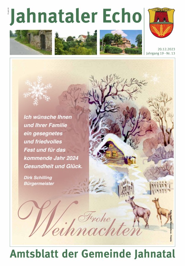 Jahnataler Echo - Amtsblatt der Gemeinde Jahnatal Titelblatt 13/2023