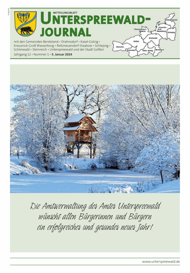 Unterspreewald-Journal Titelblatt 01/2024