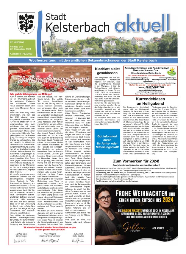 Kelsterbach aktuell Titelblatt 51/2023