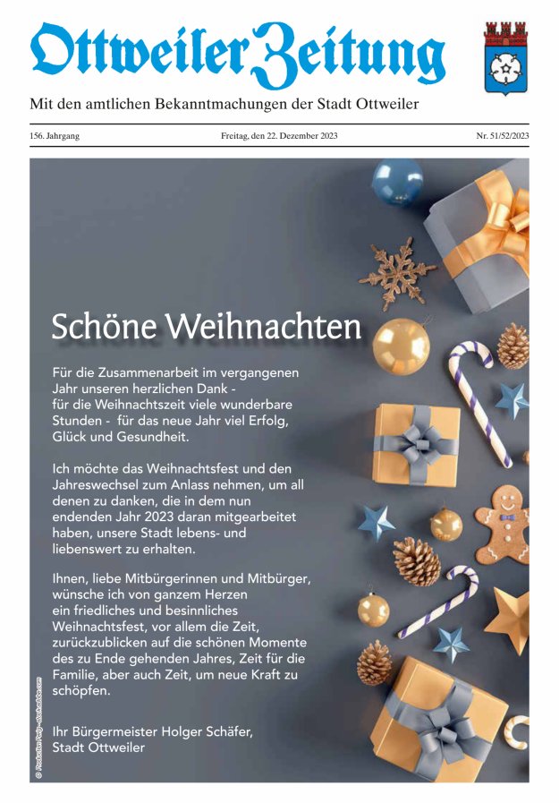 Ottweiler Zeitung Titelblatt 51/2023