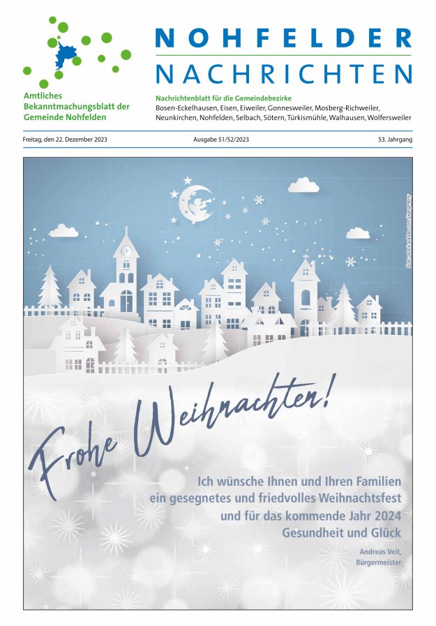 Nohfelder Nachrichten Titelblatt 51/2023