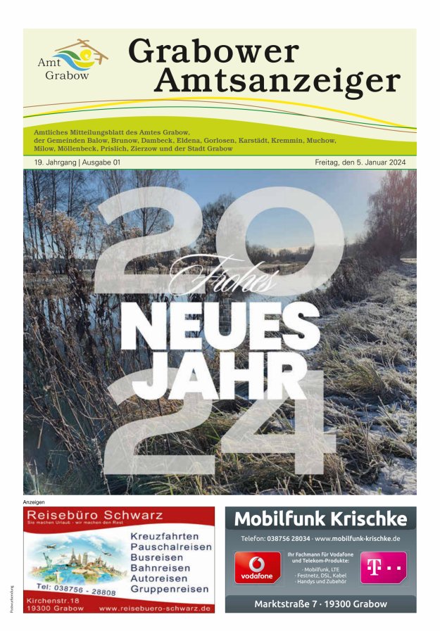 Grabower Amtsanzeiger Titelblatt 01/2024