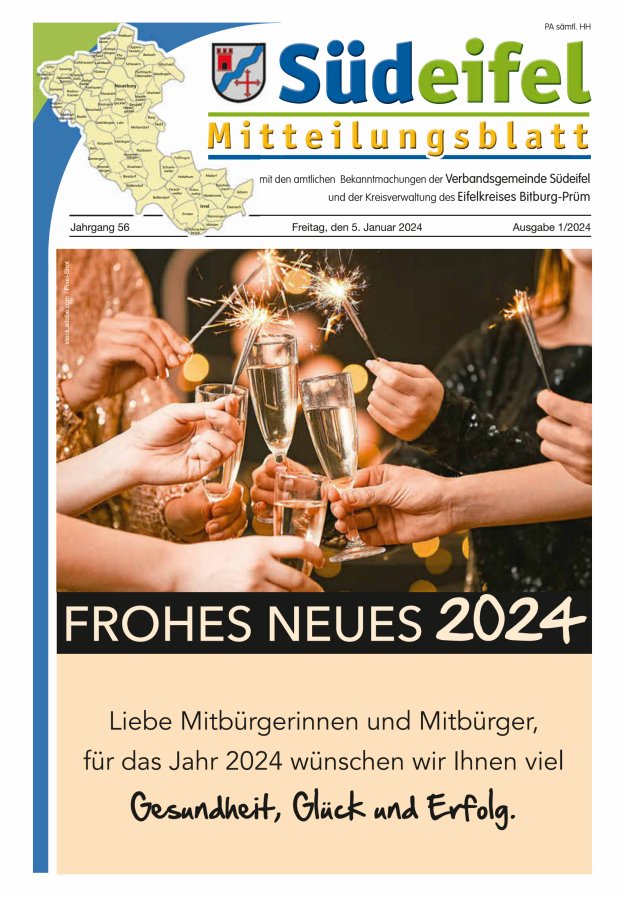 Mitteilungsblatt Südeifel Titelblatt 01/2024