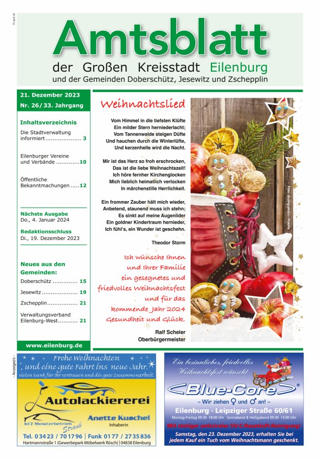 Muldespiegel und Amtsblatt der Großen Kreisstadt Eilenburg und der Gemeinden Titelblatt 26/2023