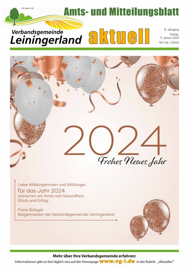 VG Leiningerland aktuell Titelblatt 01/2024