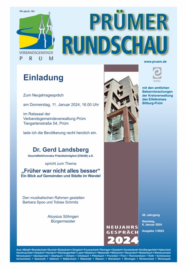 Prümer Rundschau Titelblatt 01/2024