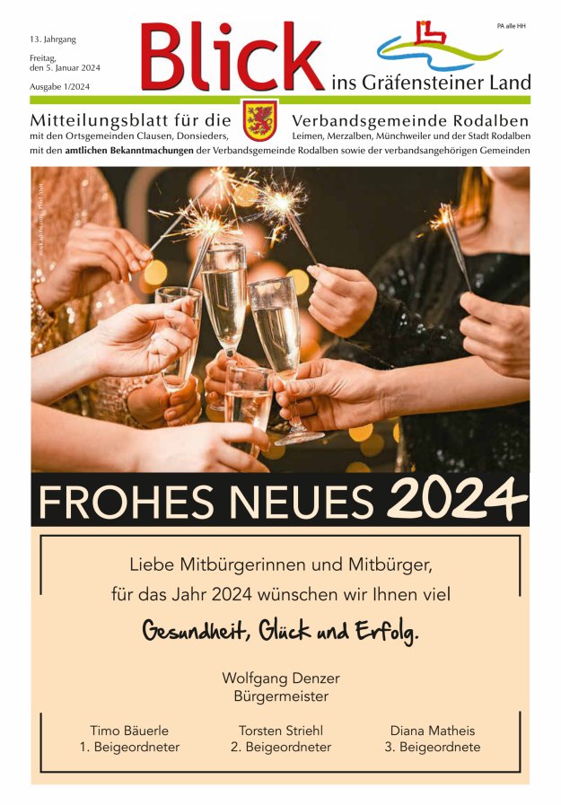 Blick ins Gräfensteiner Land VG Rodalben Titelblatt 01/2024