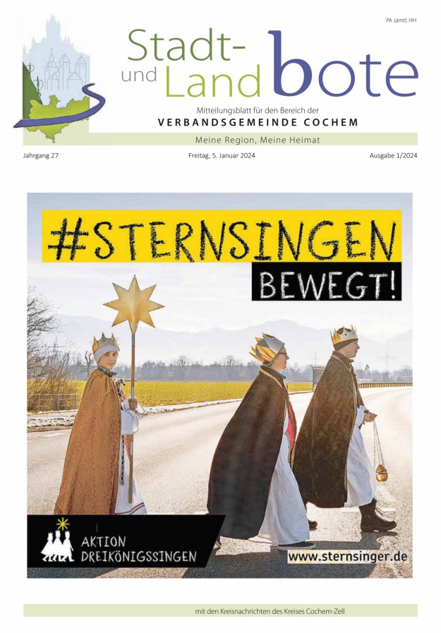 Stadt- und Landbote VG Cochem Titelblatt 01/2024