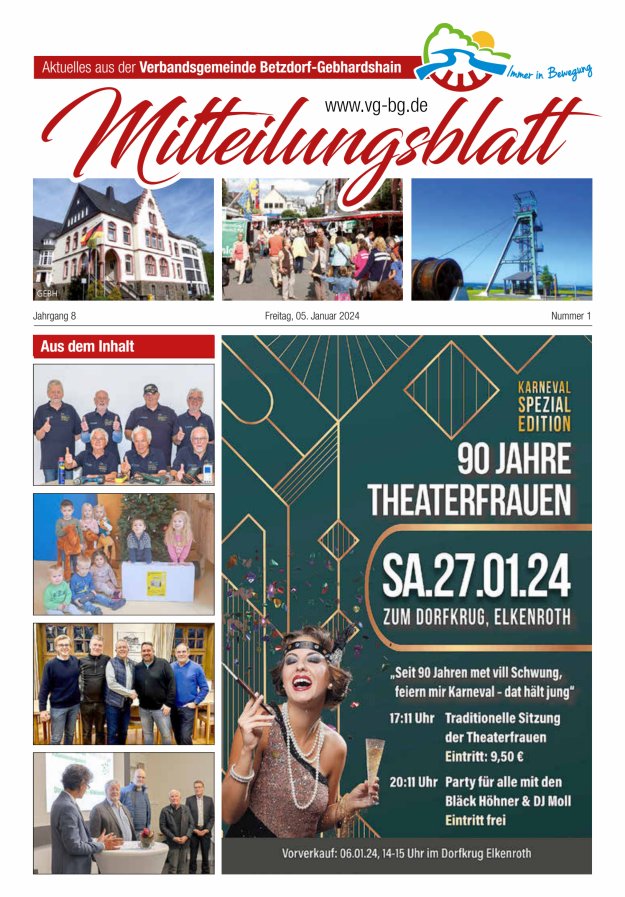 Aktuelles aus der VG Betzdorf-Gebhardshain Ausgabe Gebhardshain Titelblatt 01/2024