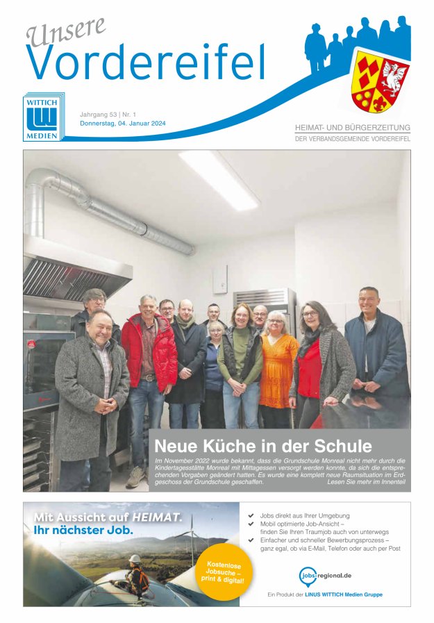 Mitteilungsblatt Vordereifel - Heimat- u Bürgerzeitung der VG Vordereifel Titelblatt 01/2024