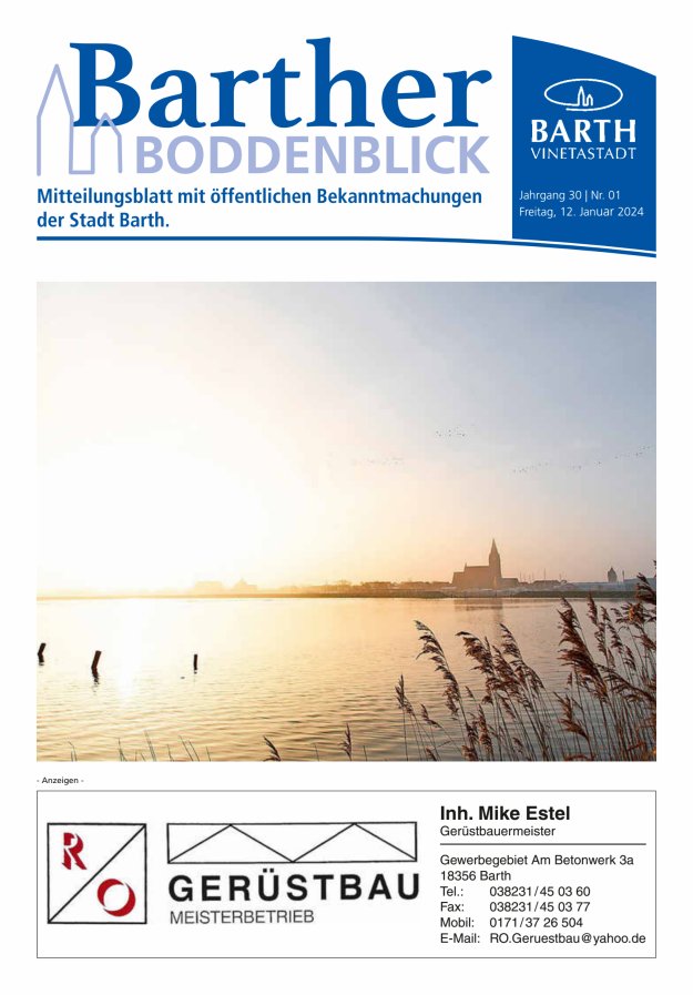 Barther Boddenblick Titelblatt 01/2024
