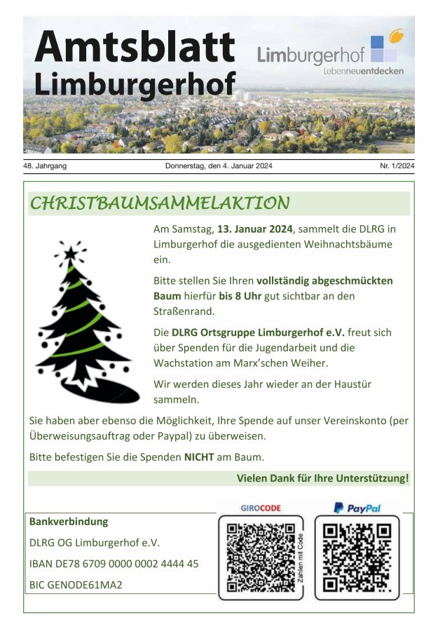 Amtsblatt Limburgerhof Titelblatt 01/2024