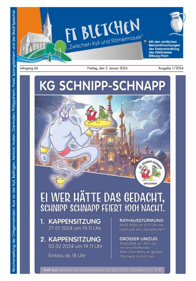 Et Bletchen VG Speicher Titelblatt 01/2024