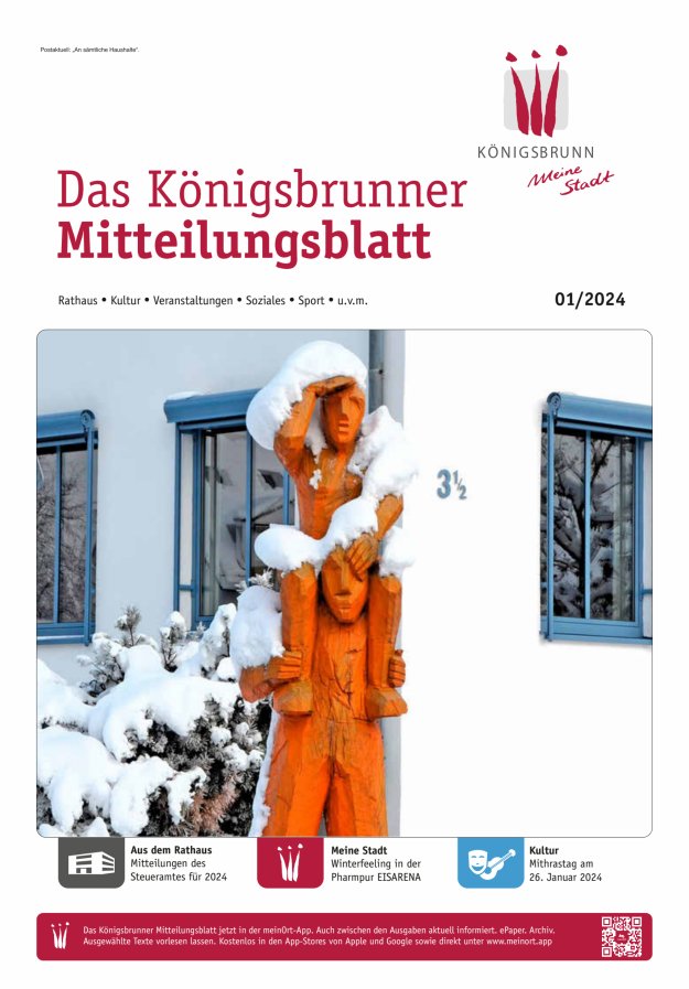 Königsbrunner Mitteilungsblatt Titelblatt 01/2023