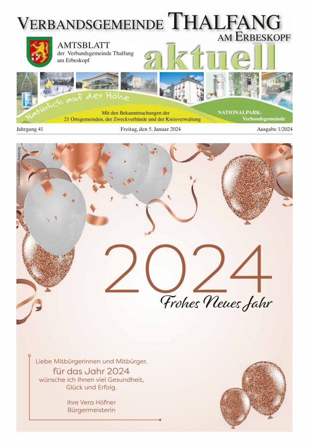Thalfang aktuell - Amtsblatt VG Thalfang Titelblatt 01/2024