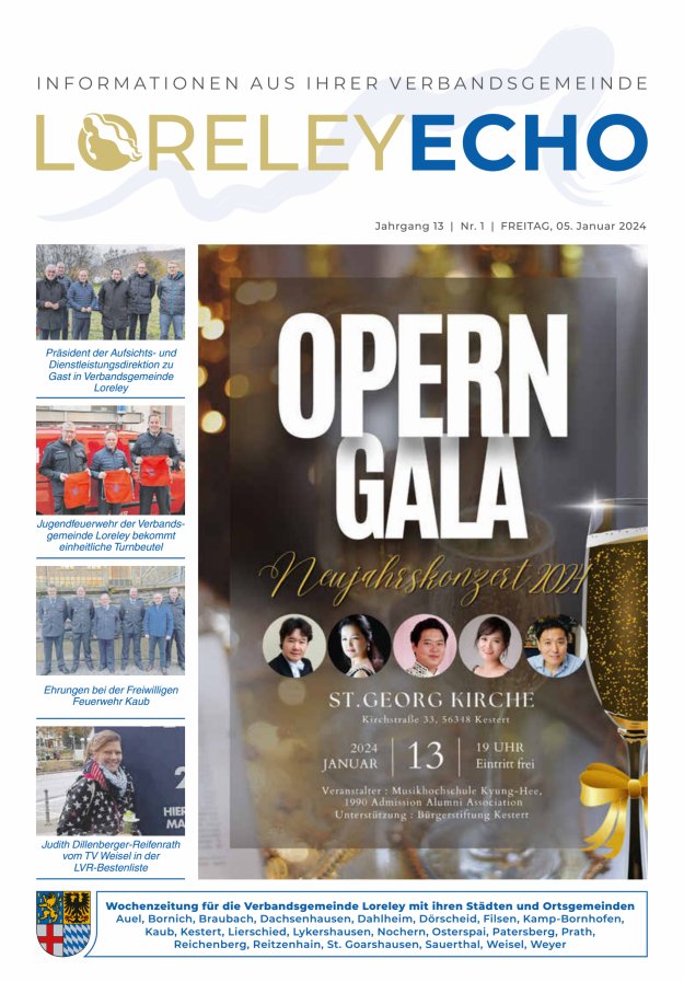 Loreley-Echo - Mitteilungsblatt der Verbandsgemeinde Loreley Titelblatt 01/2024