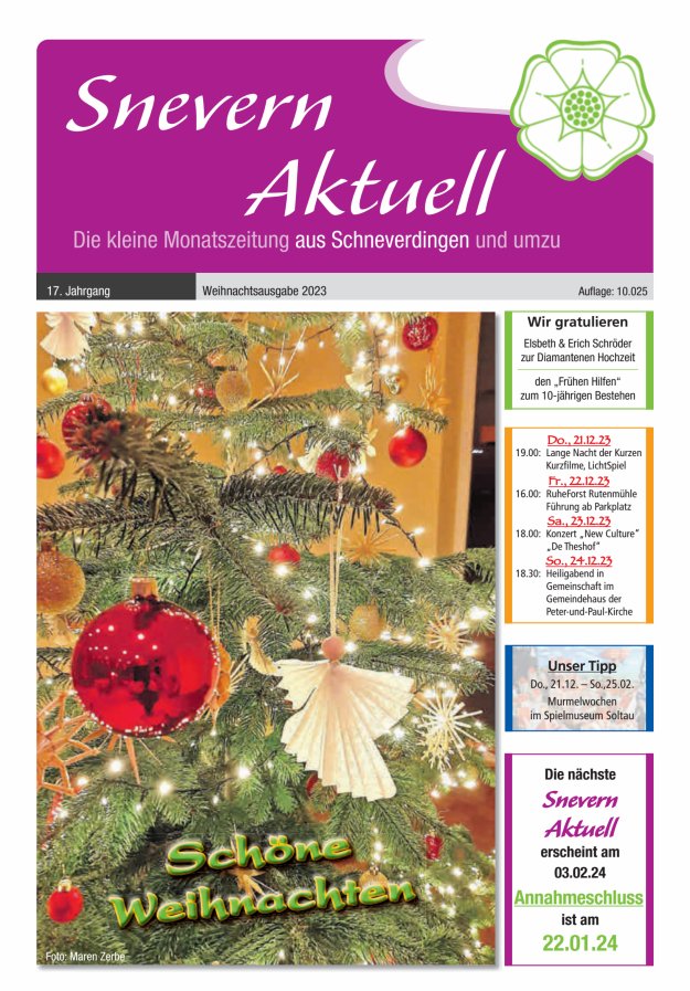 Snevern Aktuell Titelblatt 12/2023