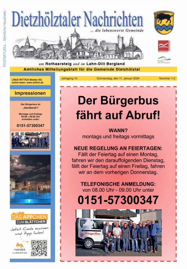 Dietzhölztaler Nachrichten Titelblatt 02/2024